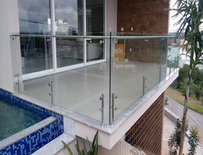 Corrimão Aço Inox com Vidro