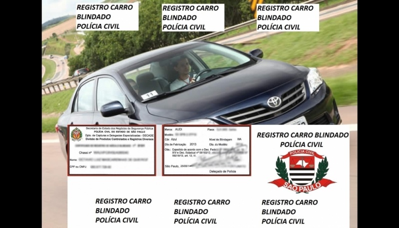 Despachante para Registro de Automóveis Blindados na Polícia