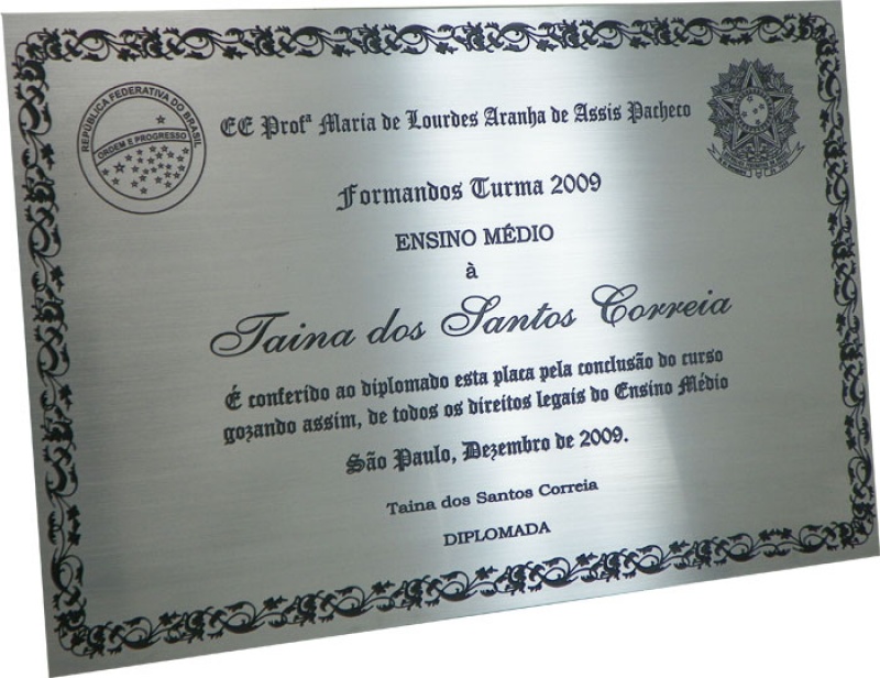 Diploma em Aço Preço