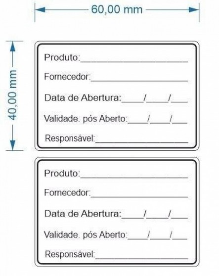 Etiquetas Identificação de Alimentos