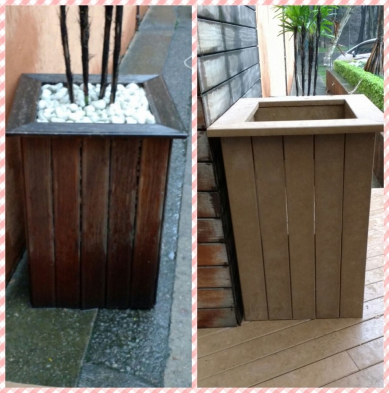 Lixeira de Madeira Ecológica para Jardim