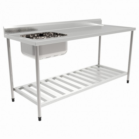 Mesa de Aço Inox com Cuba