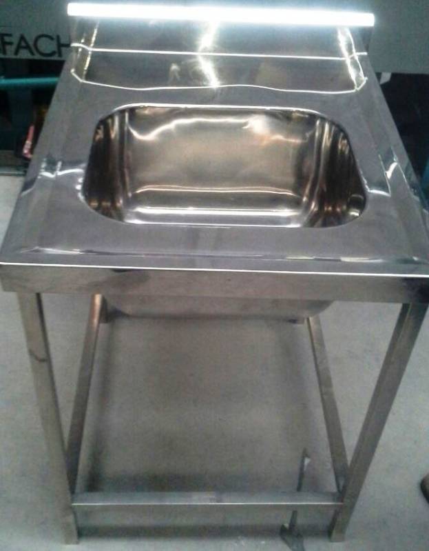 Pia em Aço Inox com Duas Cubas para Cozinha Industrial