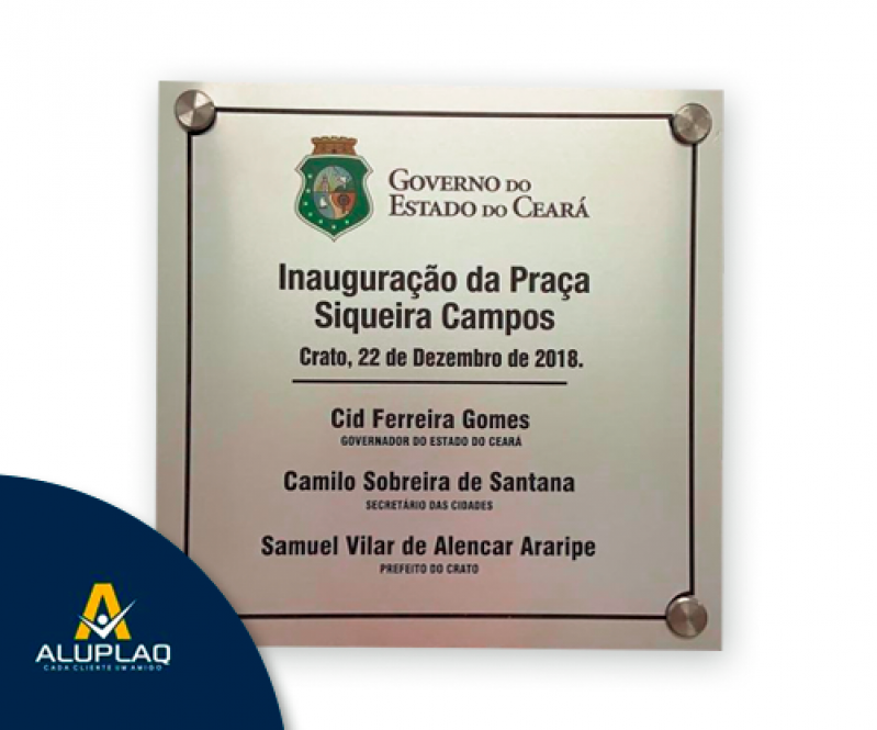 Placa Comemorativa em Alumínio para Empresas