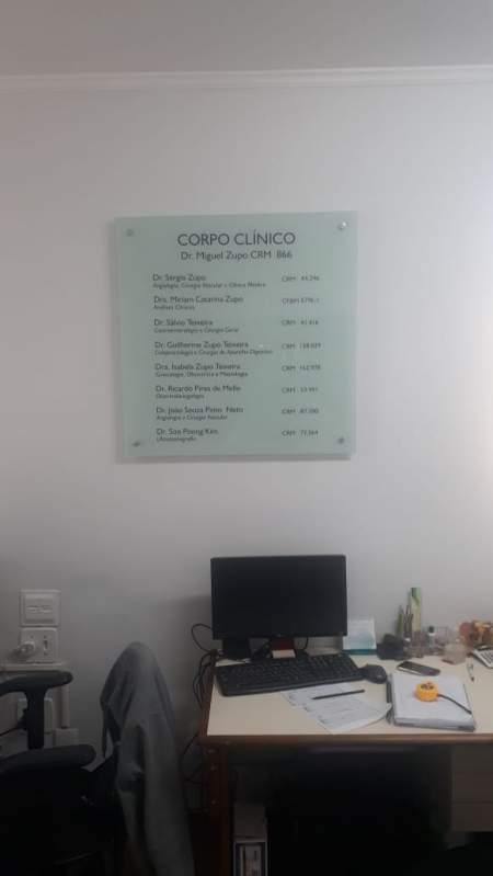 Placa de Endereço de Vidro