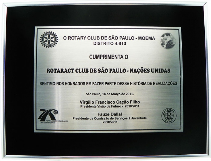 Placa de Homenagem SP