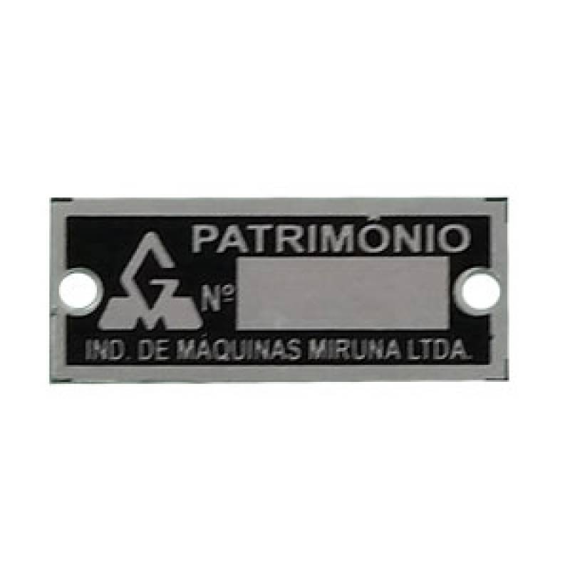 Placa de Patrimônio em Inox