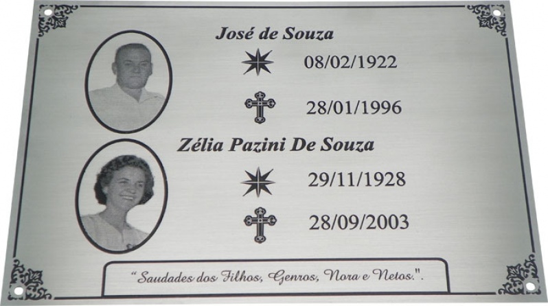 Placas de Jazigos