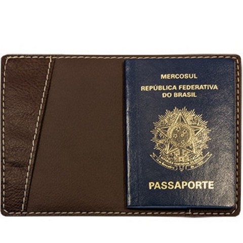 Porta Passaporte de Couro Personalizado