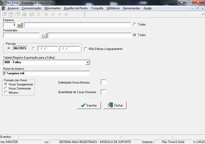 Software para Crachá de Ponto Eletrônico