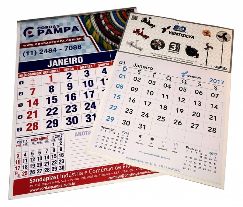 Impressão de Calendário Mensal