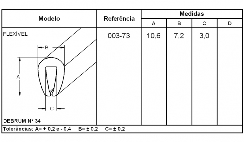 Perfil de Borracha Auto Adesivo