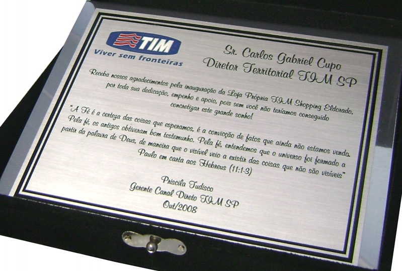 Placa de Homenagem em Mdf