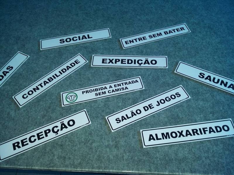 Placa de Sinalização em Aço Inox