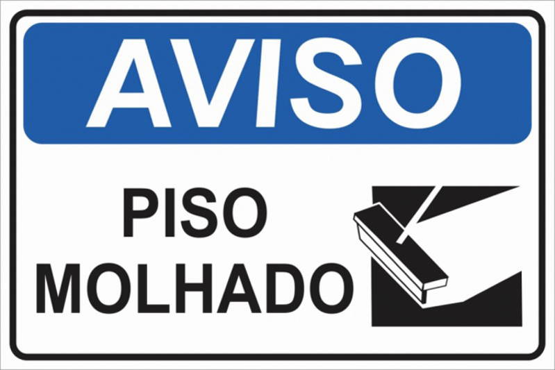 Placa de Sinalização Piso Molhado