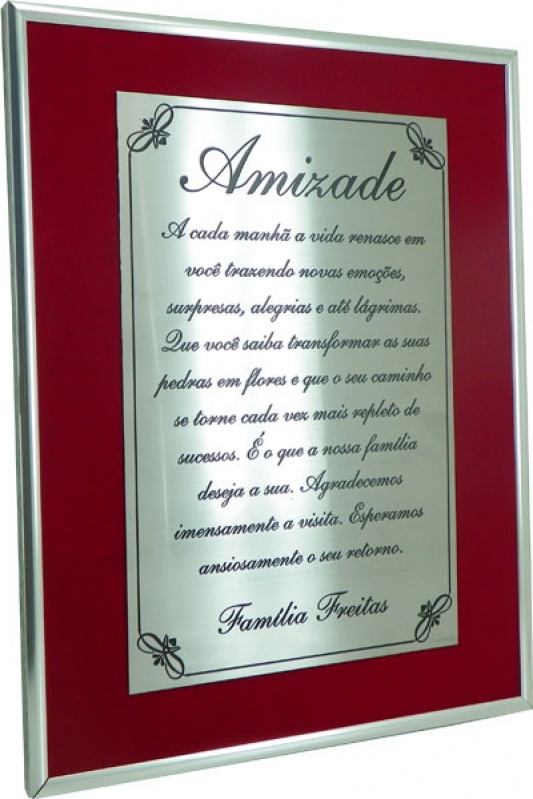 Placas de Inox para Homenagem